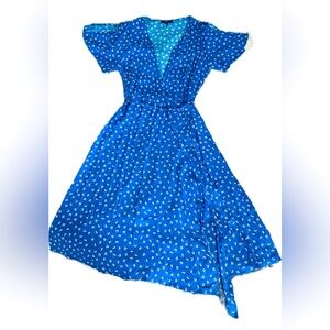 Lulu’s split shoulder wrap dress